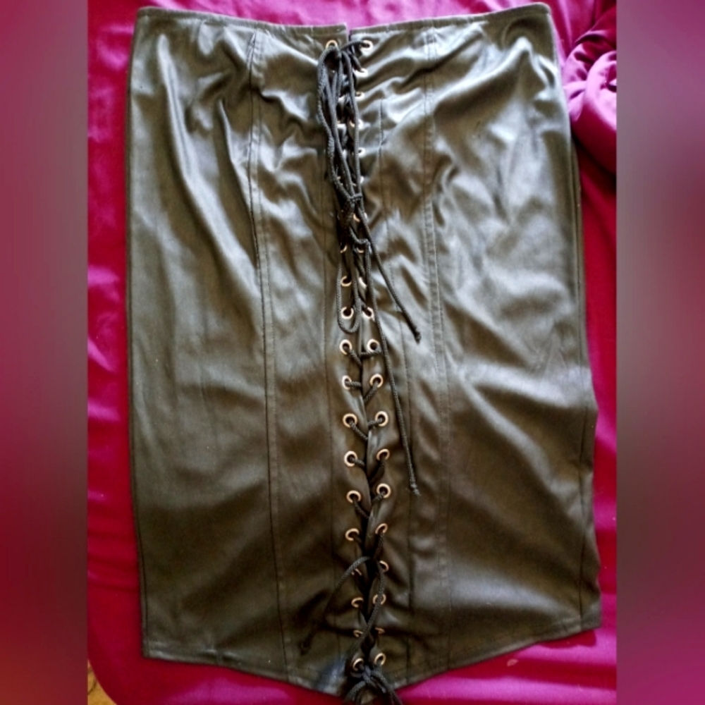 Vintage 1996 Lip Service vegan vinyl pencil skirt Small
